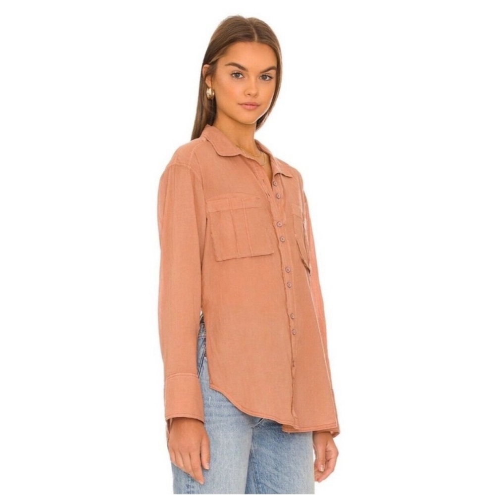 NWT Free People We the Free Sheer Luck Cotton Button Up Shirt - Picture 2 of 7